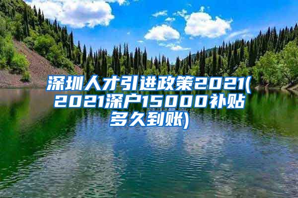 深圳人才引进政策2021(2021深户15000补贴多久到账)