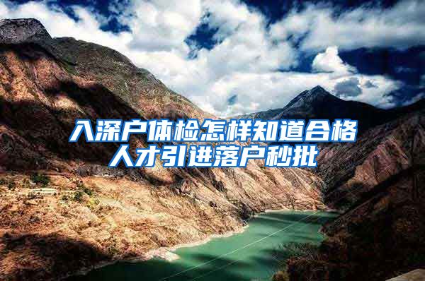 入深户体检怎样知道合格人才引进落户秒批