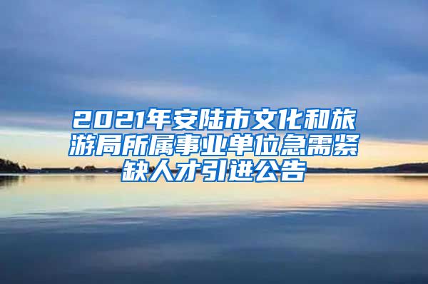 2021年安陆市文化和旅游局所属事业单位急需紧缺人才引进公告