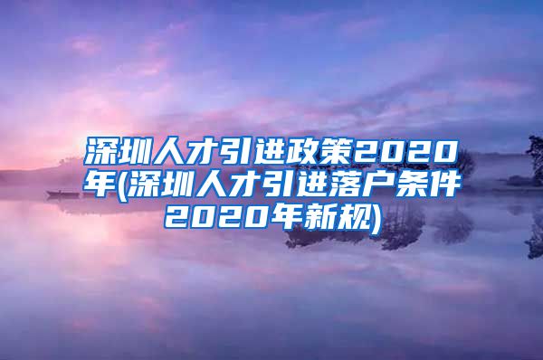 深圳人才引进政策2020年(深圳人才引进落户条件2020年新规)