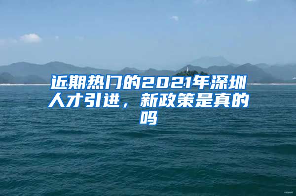 近期热门的2021年深圳人才引进，新政策是真的吗