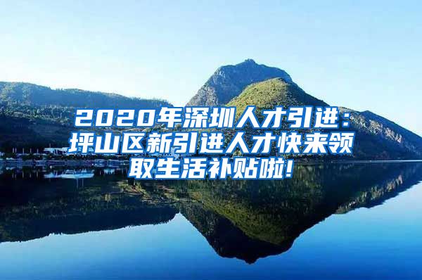 2020年深圳人才引进：坪山区新引进人才快来领取生活补贴啦!