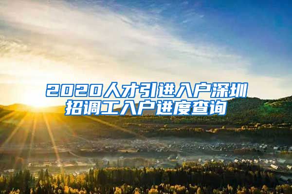 2020人才引进入户深圳招调工入户进度查询