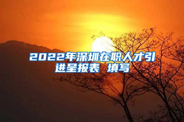 2022年深圳在职人才引进呈报表 填写