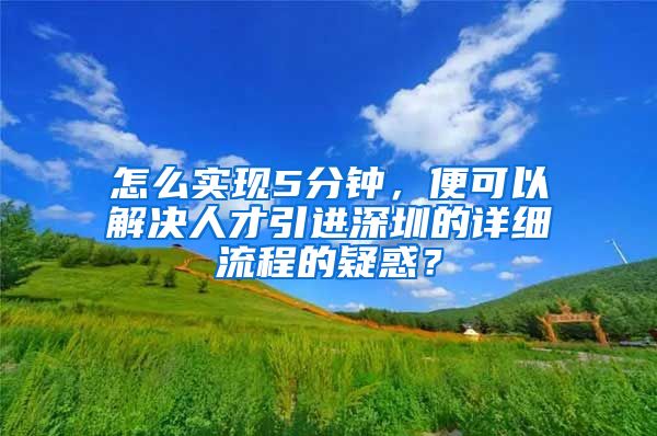 怎么实现5分钟，便可以解决人才引进深圳的详细流程的疑惑？