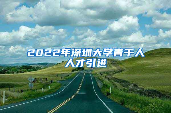 2022年深圳大学青千人人才引进