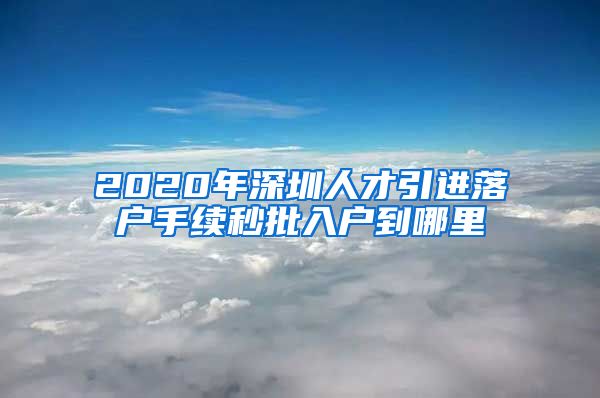 2020年深圳人才引进落户手续秒批入户到哪里