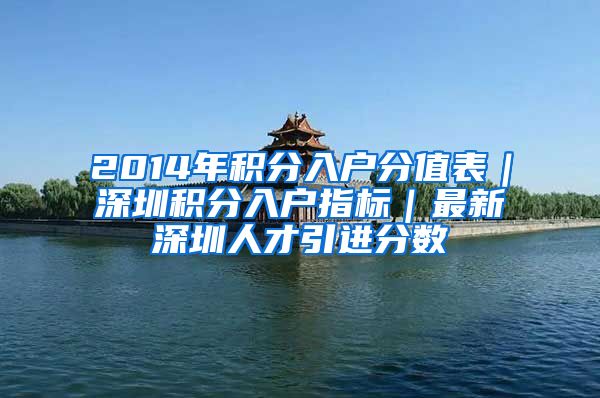 2014年积分入户分值表｜深圳积分入户指标｜最新深圳人才引进分数