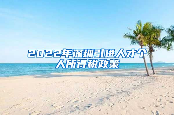 2022年深圳引进人才个人所得税政策