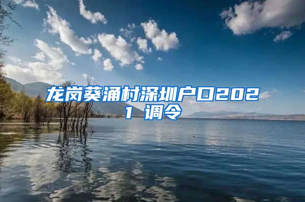 龙岗葵涌村深圳户口2021 调令