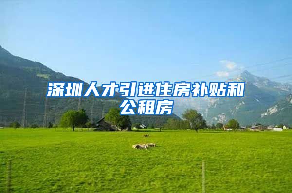 深圳人才引进住房补贴和公租房