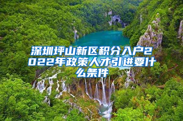 深圳坪山新区积分入户2022年政策人才引进要什么条件