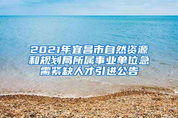 2021年宜昌市自然资源和规划局所属事业单位急需紧缺人才引进公告