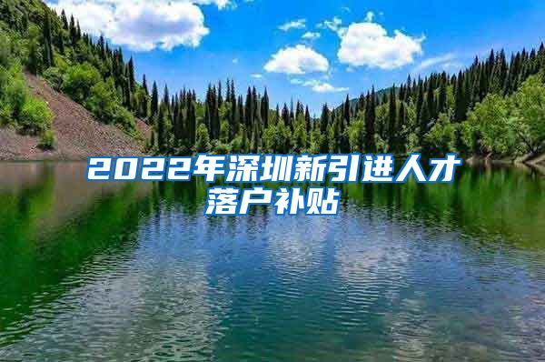 2022年深圳新引进人才落户补贴