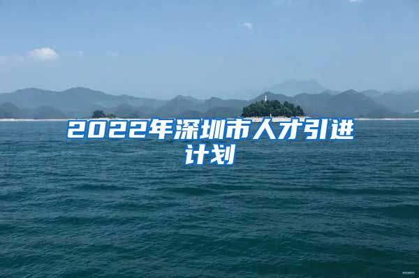 2022年深圳市人才引进计划