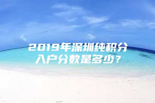 2019年深圳纯积分入户分数是多少？