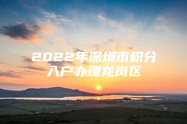 2022年深圳市积分入户办理龙岗区