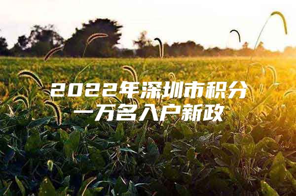 2022年深圳市积分一万名入户新政