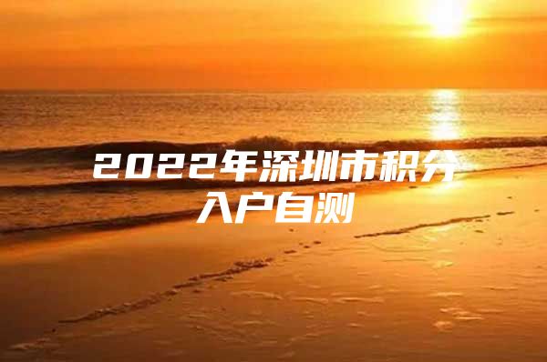 2022年深圳市积分入户自测