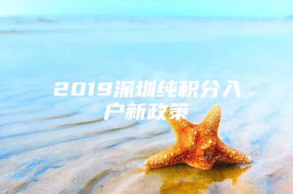 2019深圳纯积分入户新政策