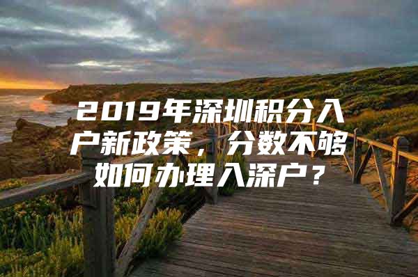 2019年深圳积分入户新政策，分数不够如何办理入深户？