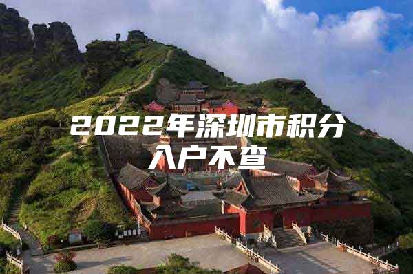 2022年深圳市积分入户不查