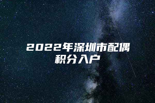 2022年深圳市配偶积分入户