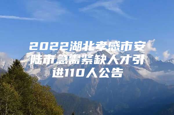 2022湖北孝感市安陆市急需紧缺人才引进110人公告