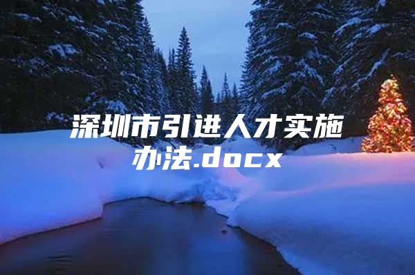 深圳市引进人才实施办法.docx