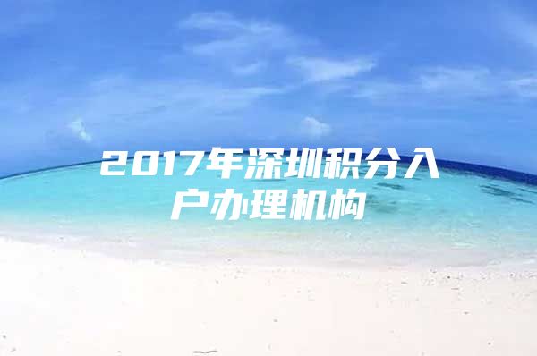 2017年深圳积分入户办理机构