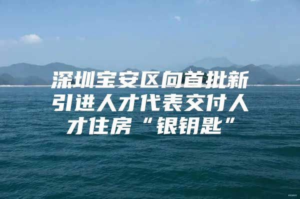 深圳宝安区向首批新引进人才代表交付人才住房“银钥匙”