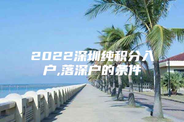 2022深圳纯积分入户,落深户的条件