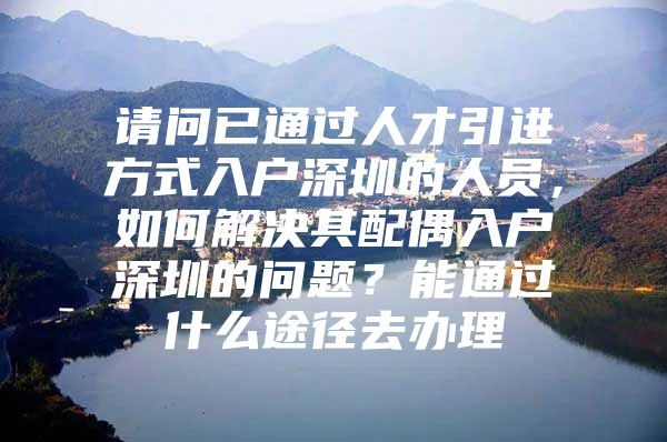 请问已通过人才引进方式入户深圳的人员，如何解决其配偶入户深圳的问题？能通过什么途径去办理