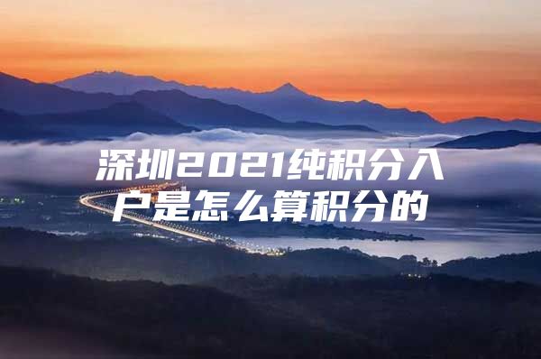 深圳2021纯积分入户是怎么算积分的