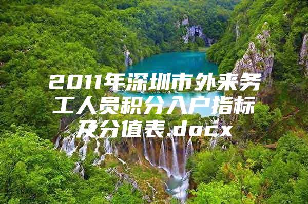 2011年深圳市外来务工人员积分入户指标及分值表.docx