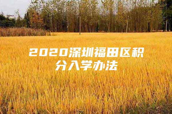 2020深圳福田区积分入学办法