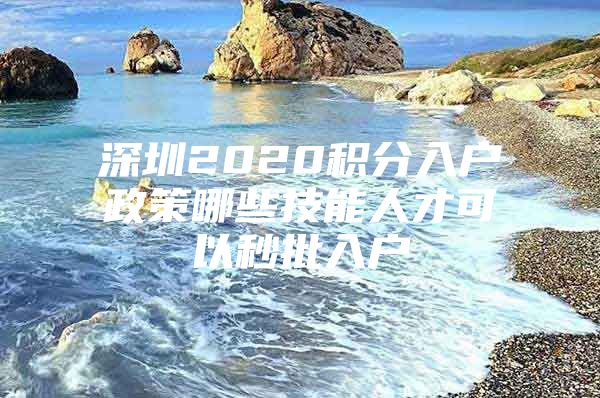 深圳2020积分入户政策哪些技能人才可以秒批入户