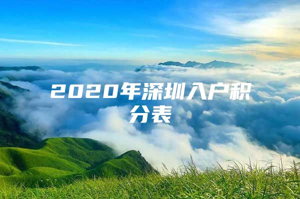 2020年深圳入户积分表