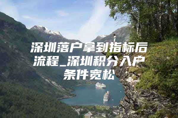 深圳落户拿到指标后流程_深圳积分入户条件宽松