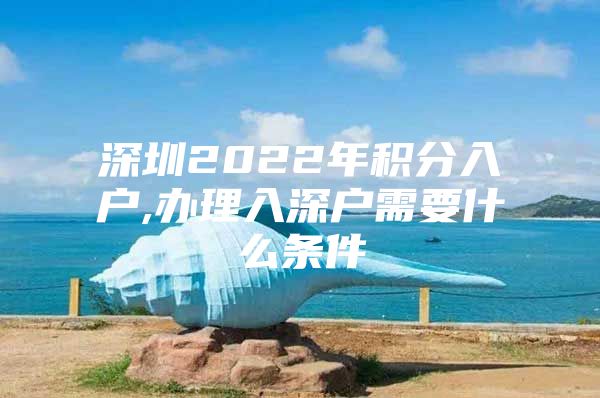 深圳2022年积分入户,办理入深户需要什么条件