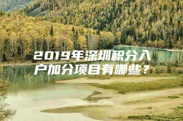 2019年深圳积分入户加分项目有哪些？