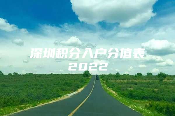 深圳积分入户分值表2022