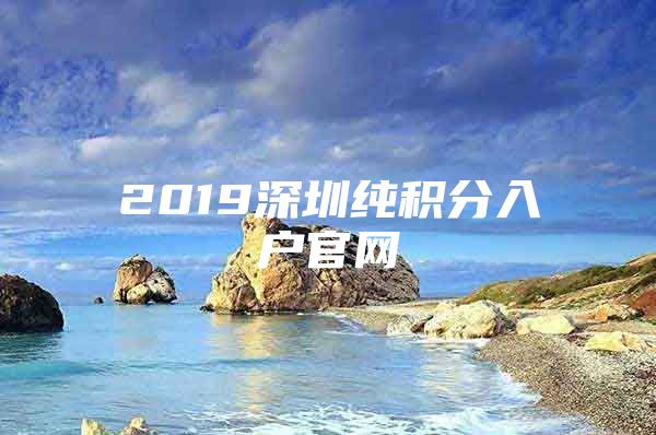 2019深圳纯积分入户官网