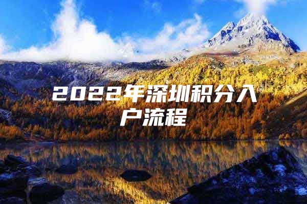 2022年深圳积分入户流程