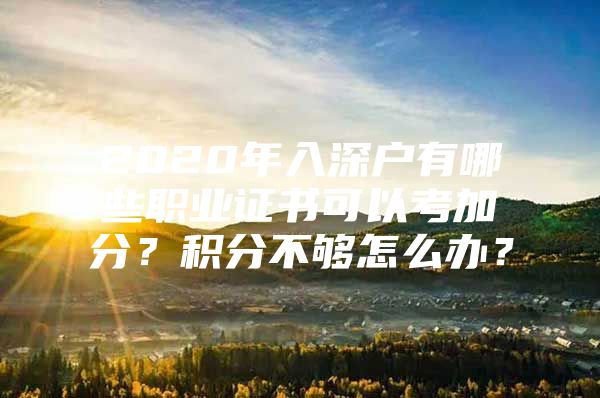 2020年入深户有哪些职业证书可以考加分？积分不够怎么办？