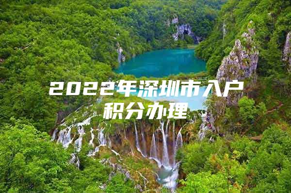 2022年深圳市入户积分办理