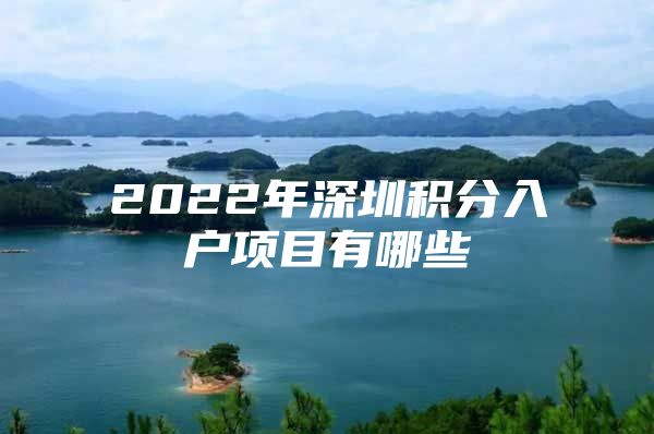 2022年深圳积分入户项目有哪些