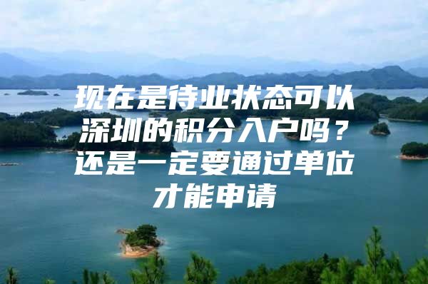 现在是待业状态可以深圳的积分入户吗？还是一定要通过单位才能申请