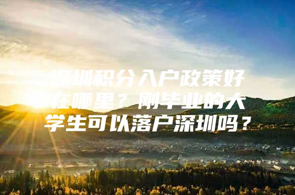 深圳积分入户政策好在哪里？刚毕业的大学生可以落户深圳吗？