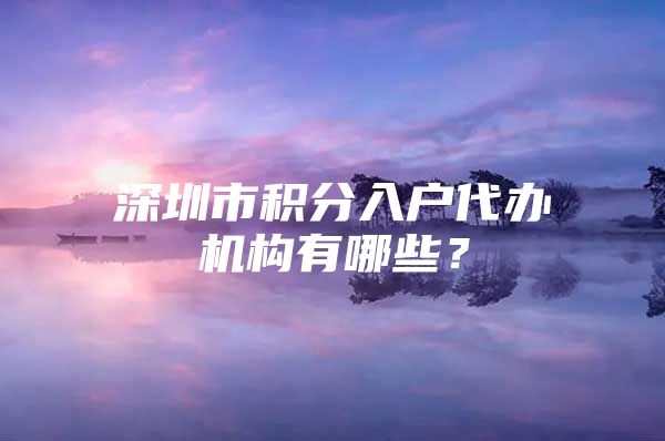 深圳市积分入户代办机构有哪些？